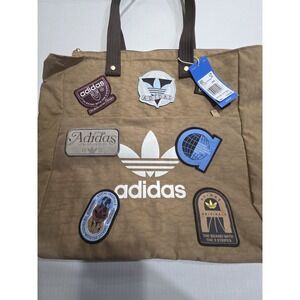 Adidas Record Tote Bag Brown Casual Carry On Travel Sports School Bag Pockets